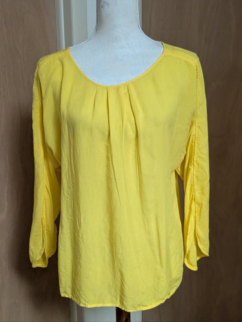 BLUE by Saks Fifth Avenue Yellow Long Sleeve Blouse M Boho Flowy Top